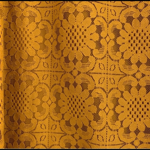 Mod Dress, Mustard with lace overlay, 1960s - Picture 2 of 5